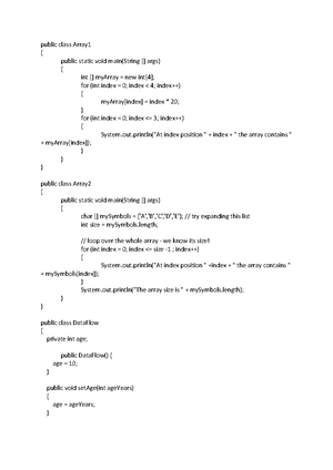 Java code examples 2 - example code for java concepts - public class ...