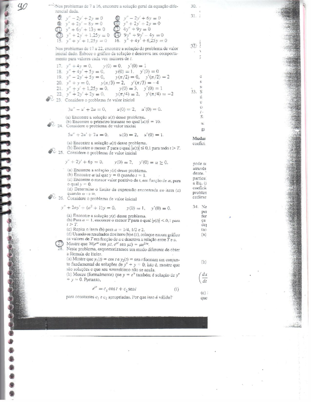 Segunda Lista De Exercicios De Edo I Prof Equações Diferenciais