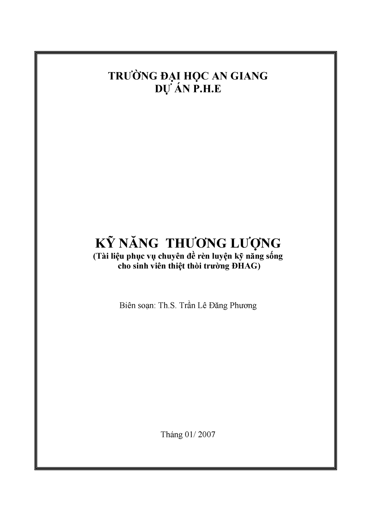 Ky Nang Thuong Luong - Giao Tiếp - TR NG I H C AN GIANG D ÁN P.H K N NG ...