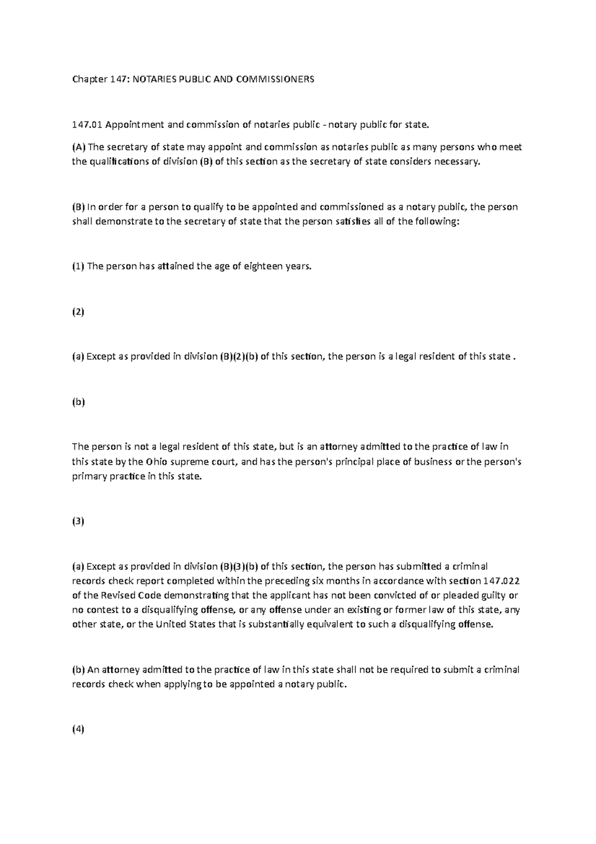Frequently Asked Questions for Notaries Public Chapter 147 NOTARIES PUBLIC AND COMMISSIONERS