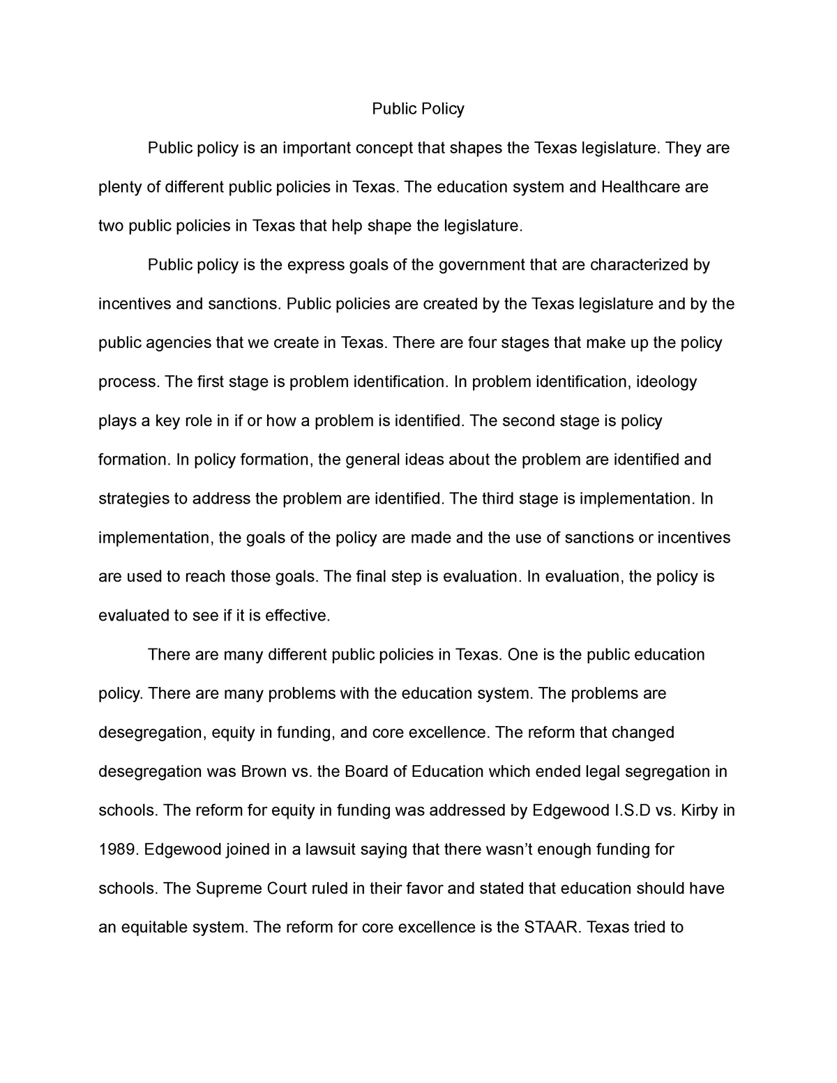 public policy essay pdf