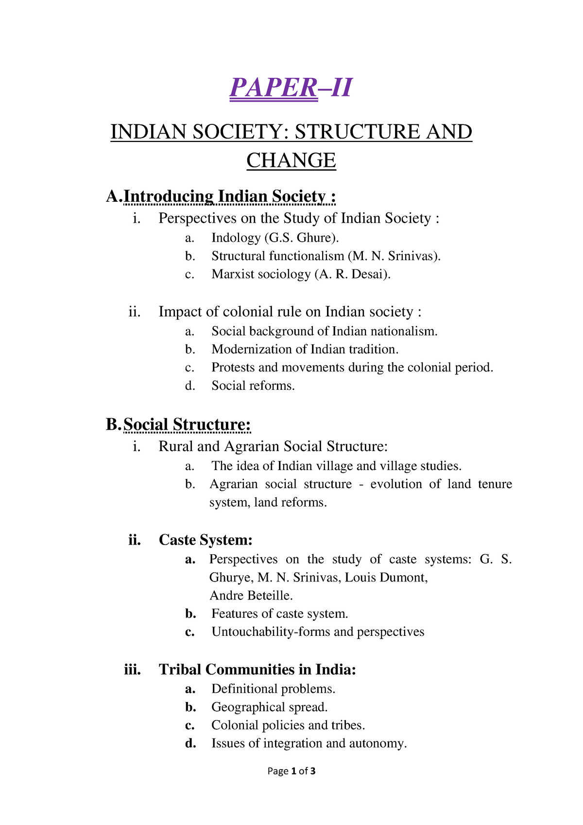 structure of indian society essay