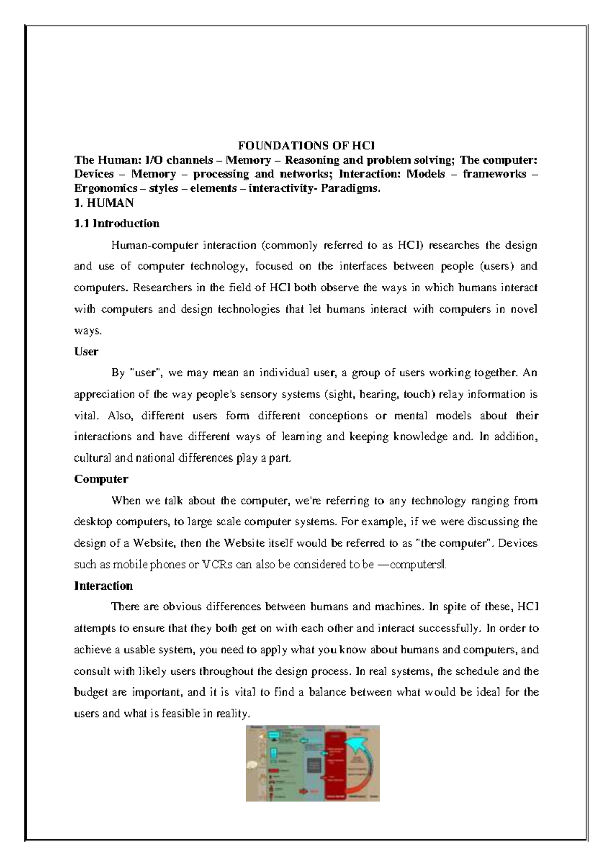 HCI001 - Human Computer Interaction - FOUNDATIONS OF HCI The Human: I/O ...