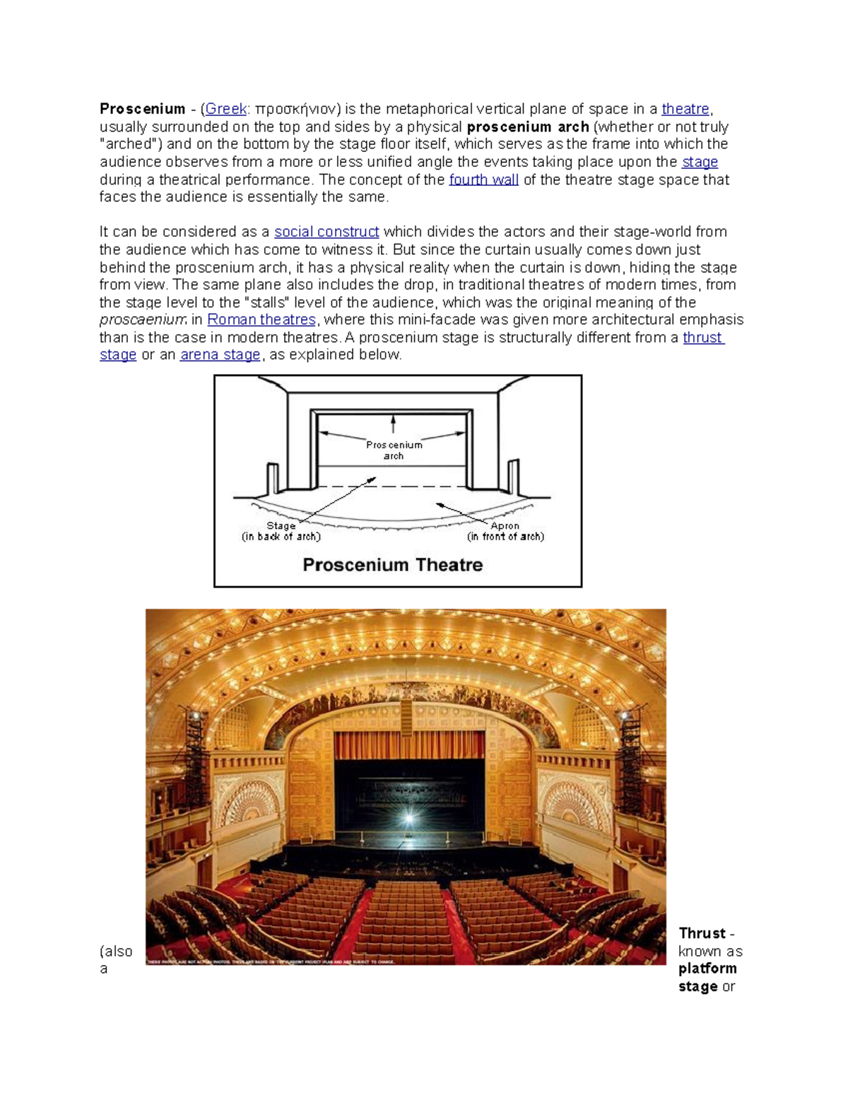 Thrust Stage With Proscenium Arch