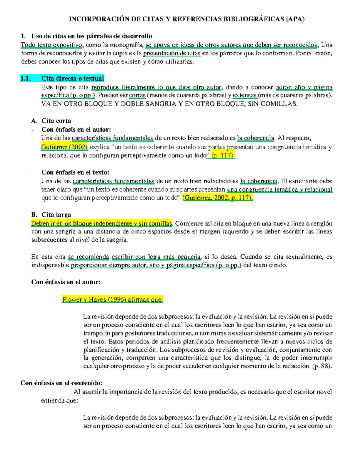 Citas APA - Formato De Apa - INCORPORACIÓN DE CITAS Y REFERENCIAS ...