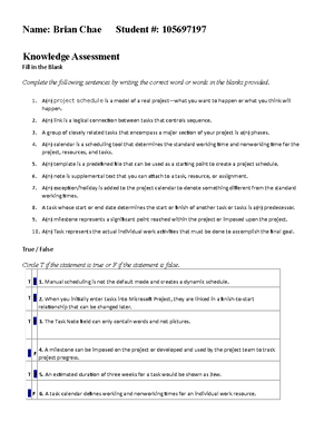 MS project Lesson 2 x - MS project Lesson Matching answer is below 1=j ...