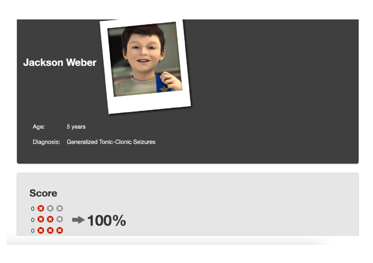 Pediatric Case 1 Jackson Weber vSim Log 100 Studocu