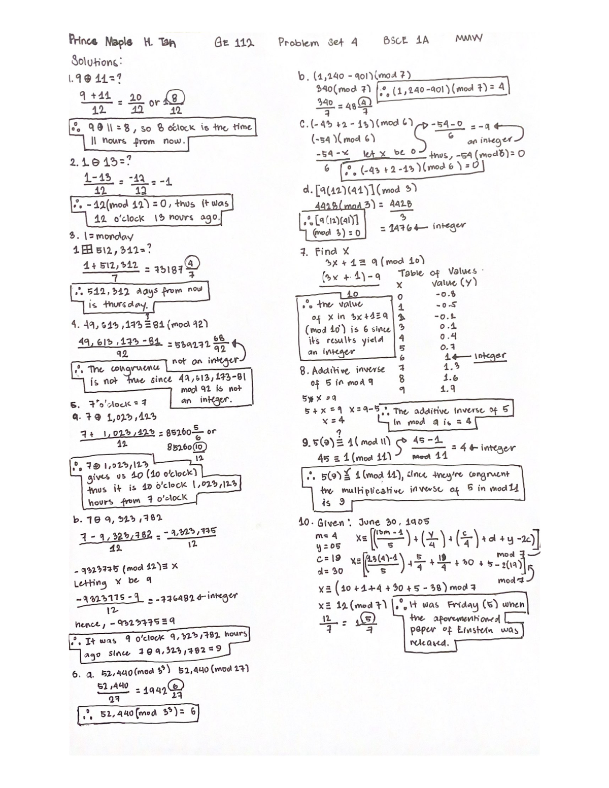 TAN Probset 4 MMW - Problem set - Mathematics In The Modern World - Studocu