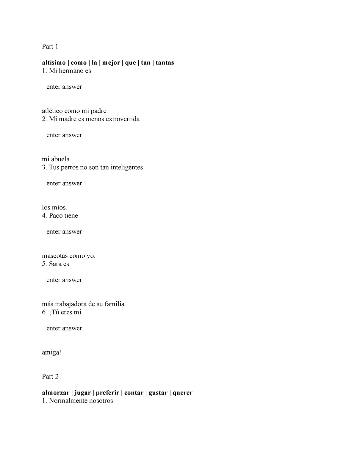 SPN100 Midterm Exam questions and answer key - Part 1 altísimo