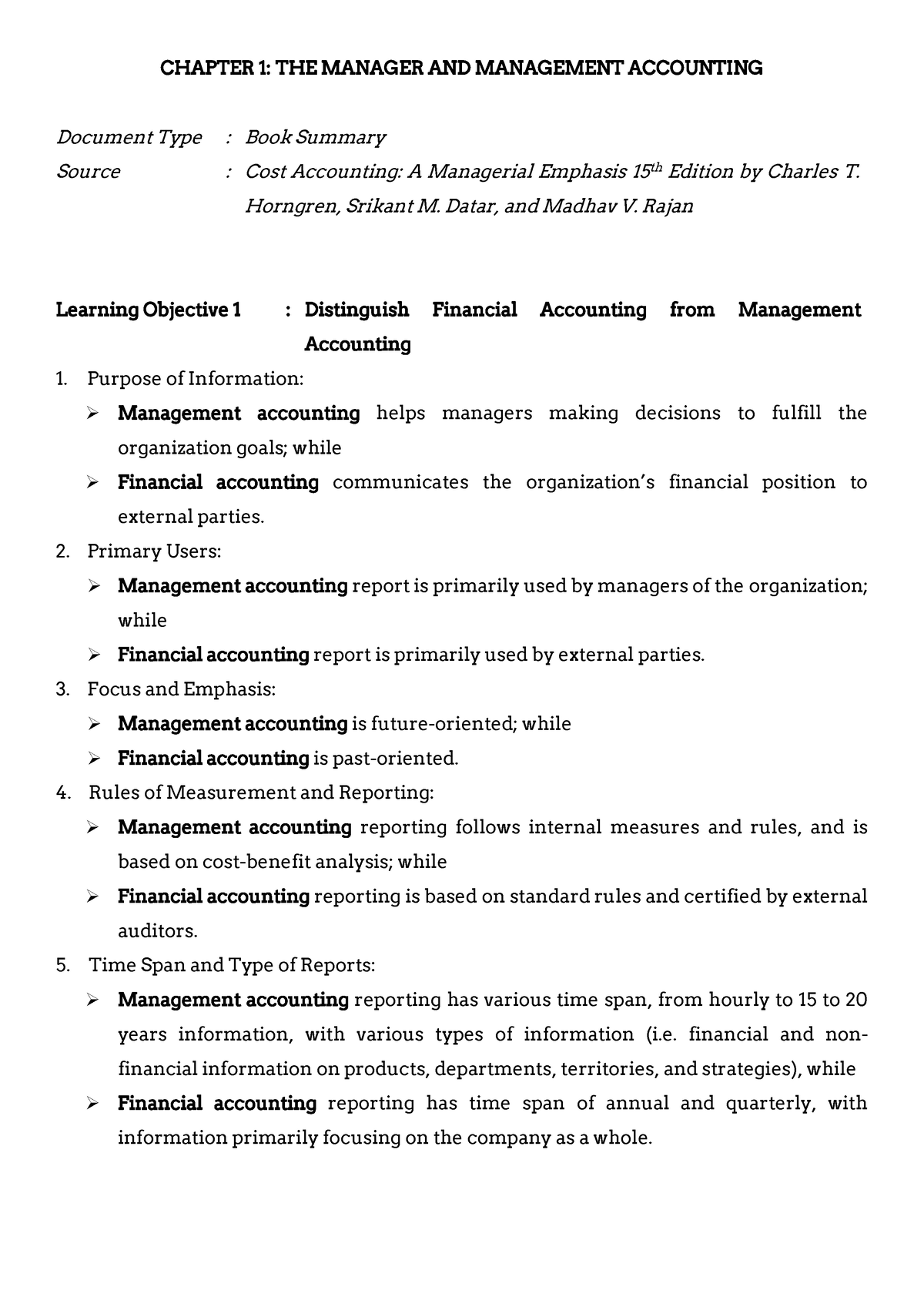 The Manager And Management Accounting Summary Eng Version - CHAPTER 1 ...