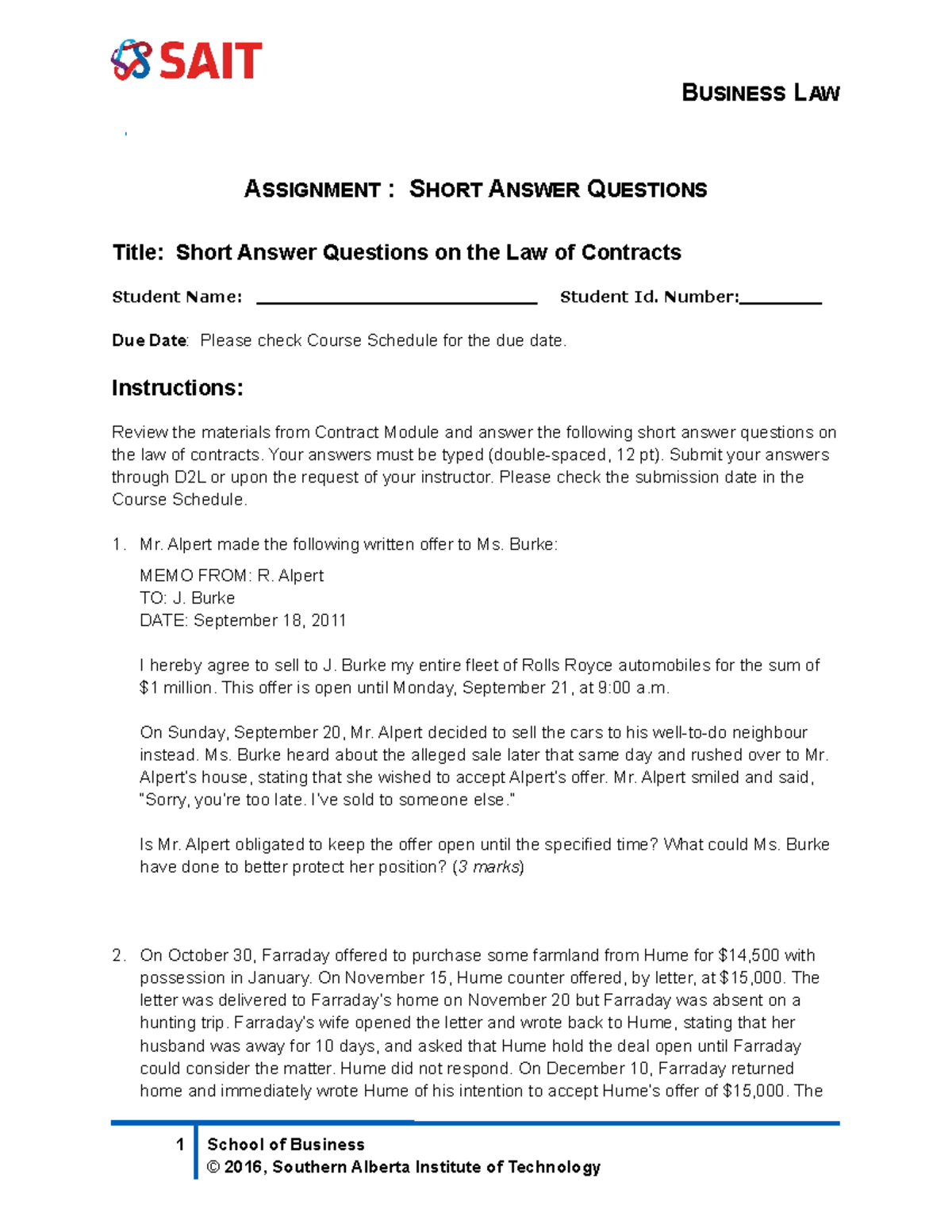 assignment short questions