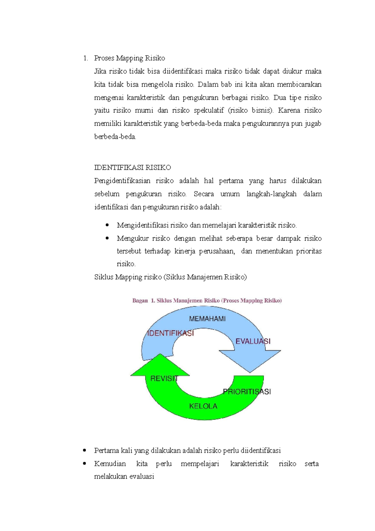 Proses Mapping Risiko Proses Mapping Risiko Jika Risiko Tidak Bisa Diidentifikasi Maka Risiko