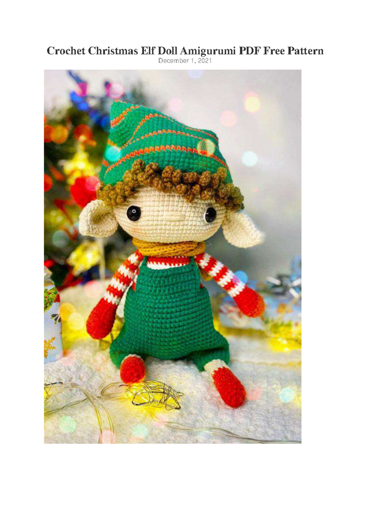 Crochet Christmas Elf Doll Amigurumi PDF Free Pattern - You can make ...