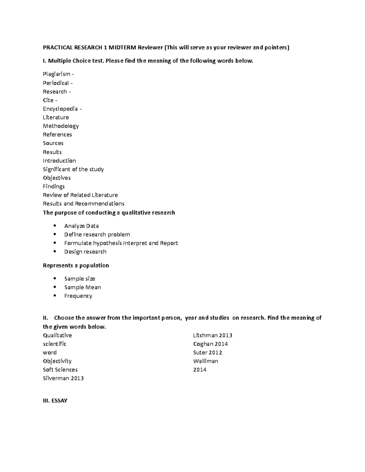 PRAC RES 1 Midterm EXAM Reviewerpointers - PRACTICAL RESEARCH 1 MIDTERM ...