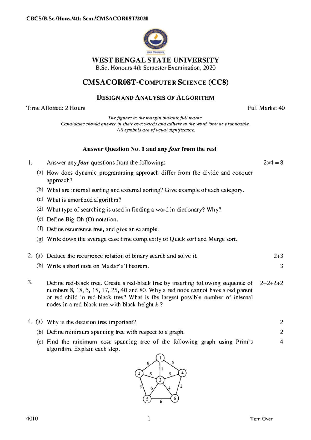 Cmsacor 08T - Design and Analysis of Algorithm - CBCS/B./Hons./4th Sem ...