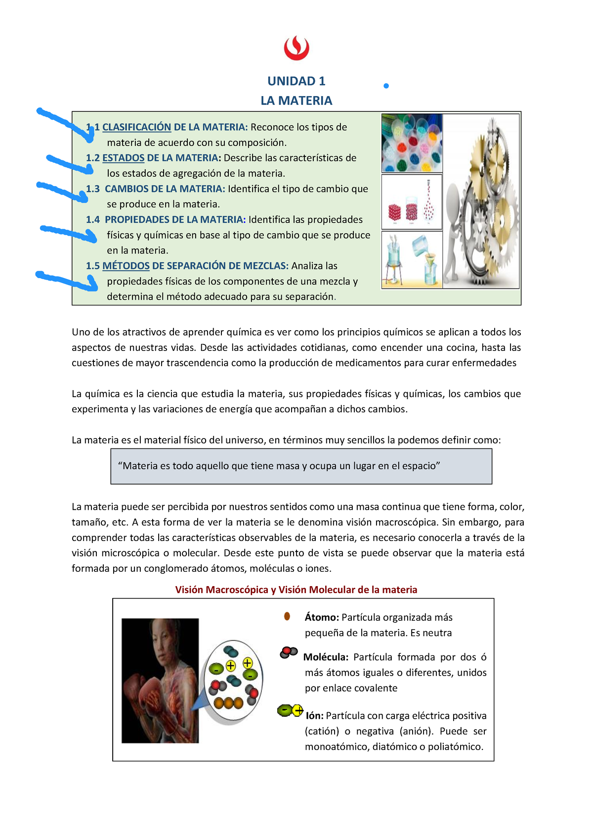 BL06 CT S01 S2 Materia.pdf - UNIDAD 1 LA MATERIA 1 CLASIFICACIÓN DE LA ...