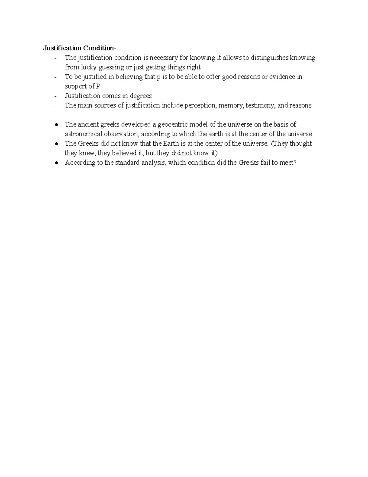 2 10 22 - Lecture Notes - Justification Condition- The justification ...