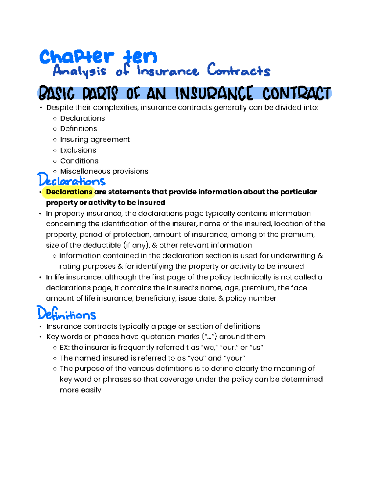 assignment of insurance contracts