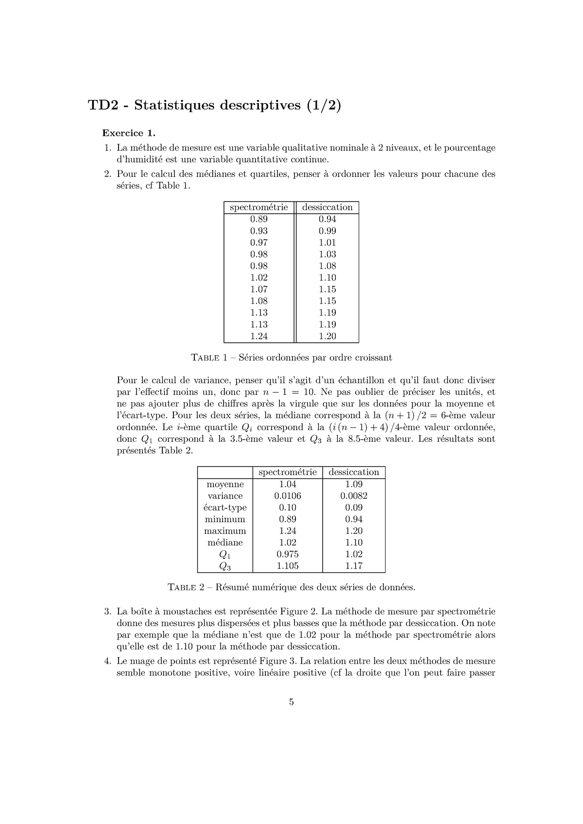 TD2 Correction D'outils Statistique - TD2 - Statistiques Descriptives ...