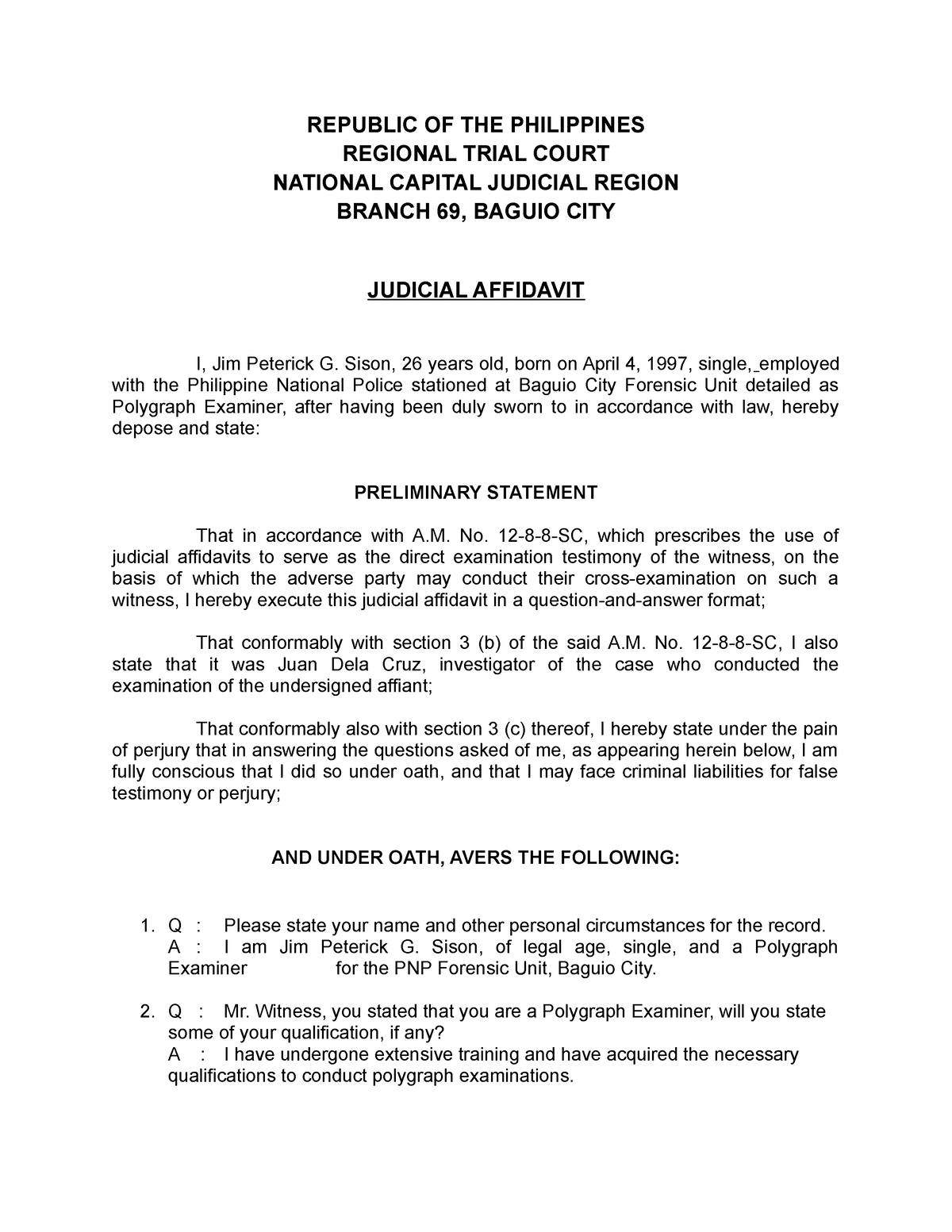 Judicial Affidavit Sison REPUBLIC OF THE PHILIPPINES REGIONAL TRIAL   Thumb 1200 1553 