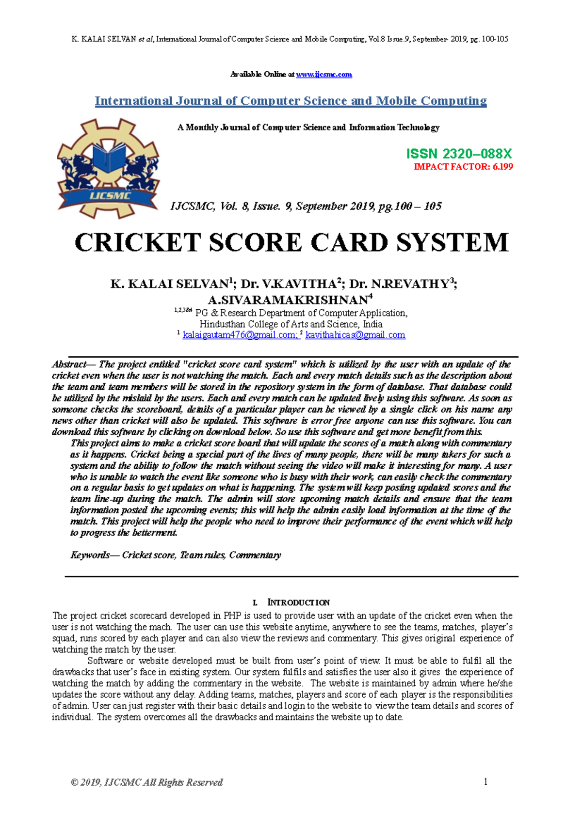 V8I92019 11 - Hii - K. KALAI SELVAN et al , International Journal of ...