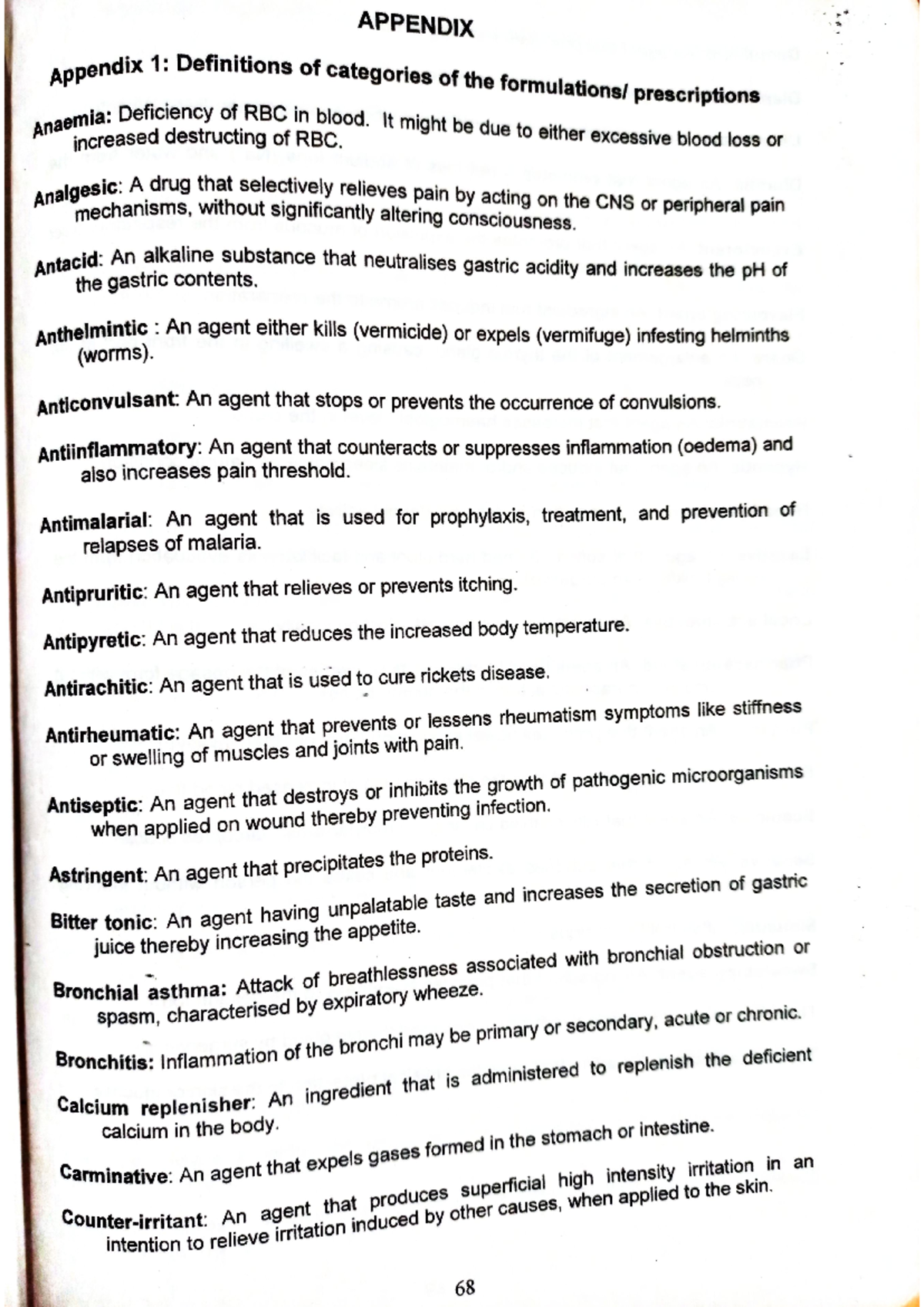 Basics in Pharmaceutics - APPENDIX Appendix 1: Definitions of ...