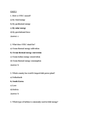 RES UNIT 1 MCQ - RES UNIT 1 MCQ RENEWABLE ENERGY SOURCES 1 Of The ...