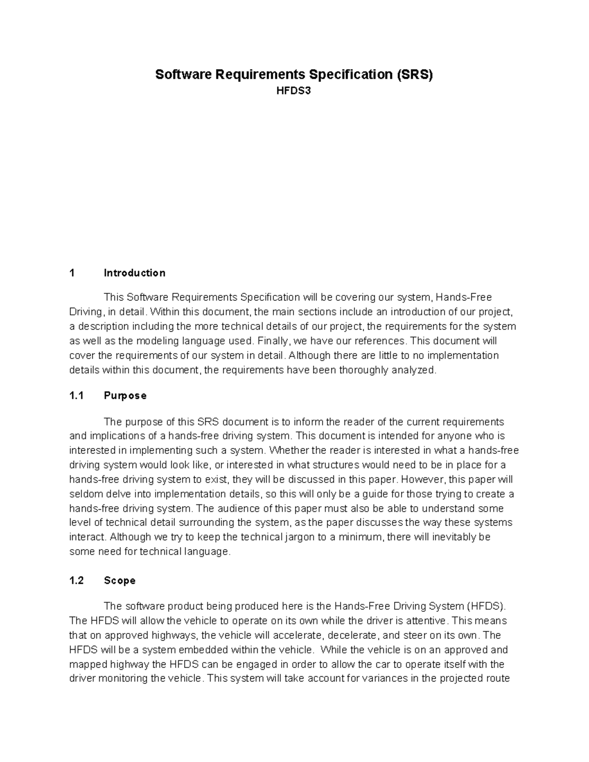 SRS V1 - this deal with a compulosry project to work with - Software ...