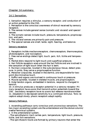 Chapter 11 summary - Seeley's Anatomy and Physiology - Summary of ...