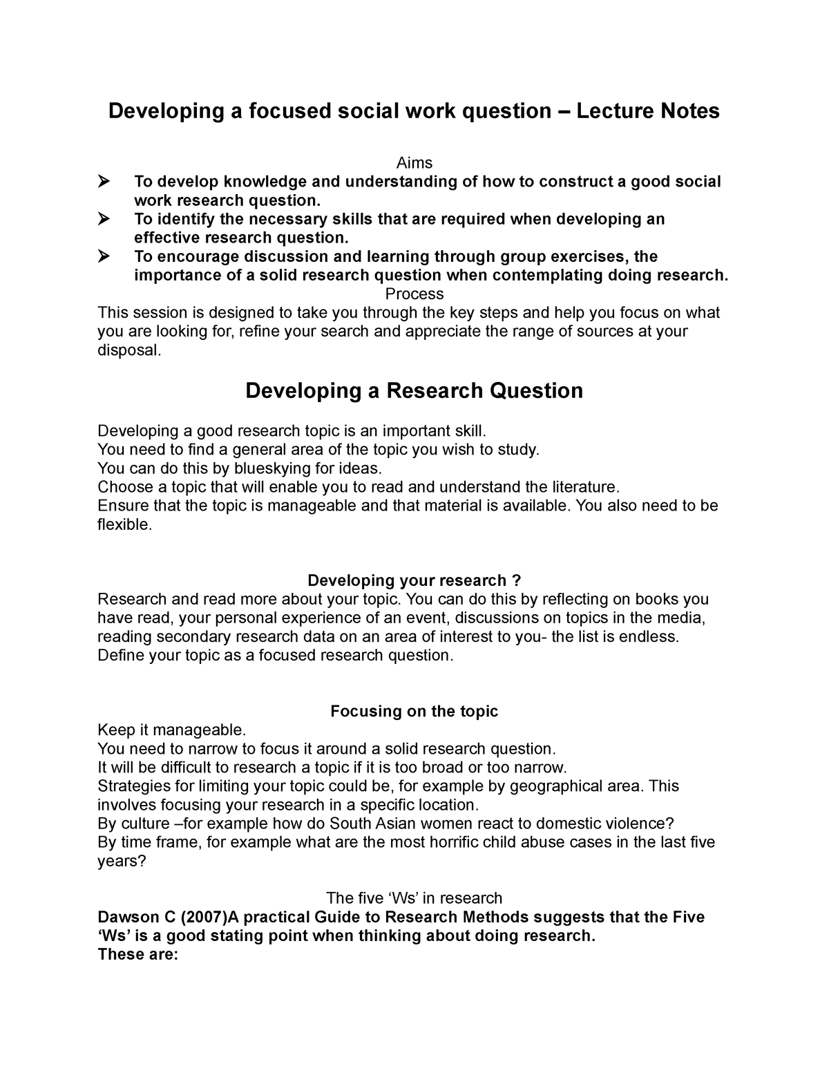 write a research question based on a social science perspective
