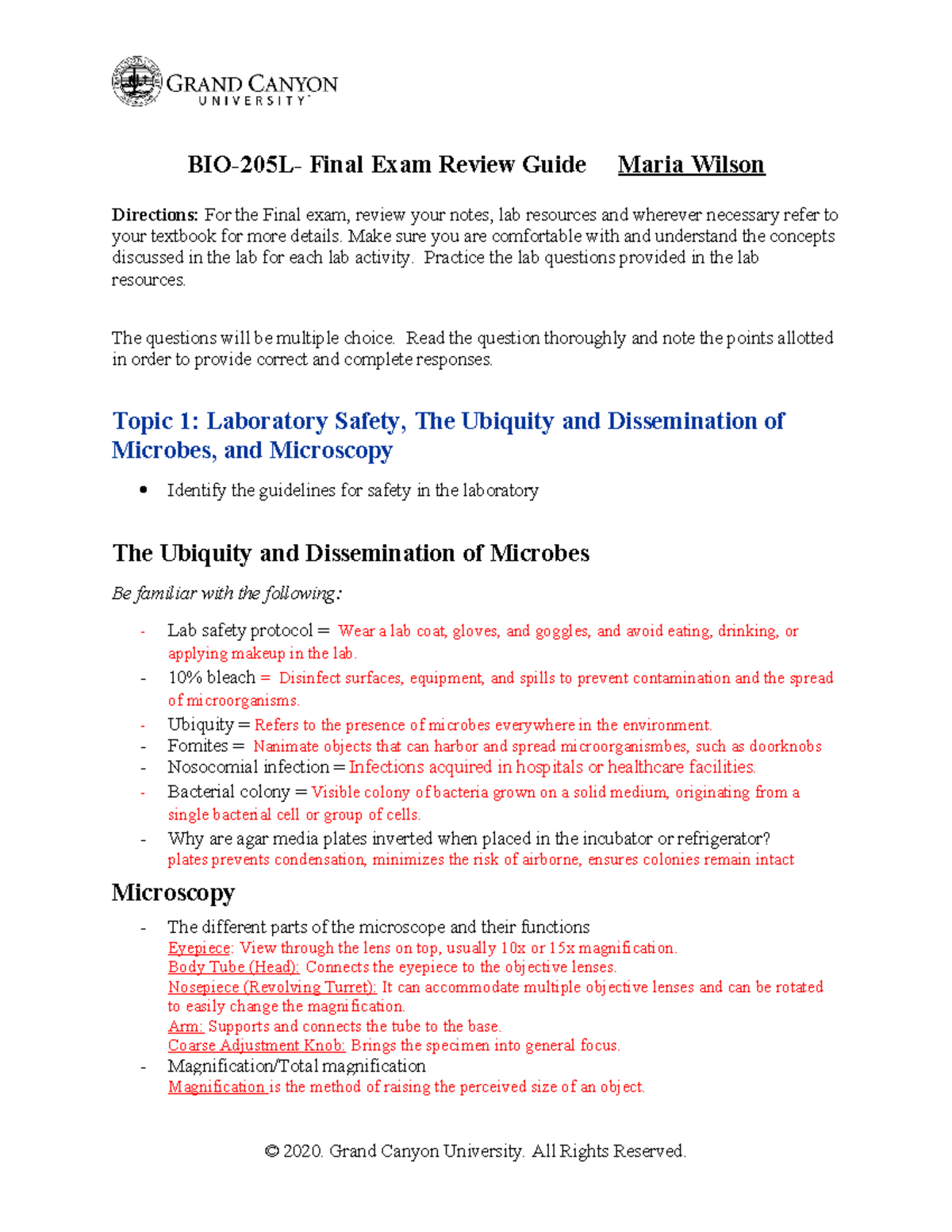 Final BIO 205L RS Final Exam Review Guide Online Acconground - BIO-205L ...