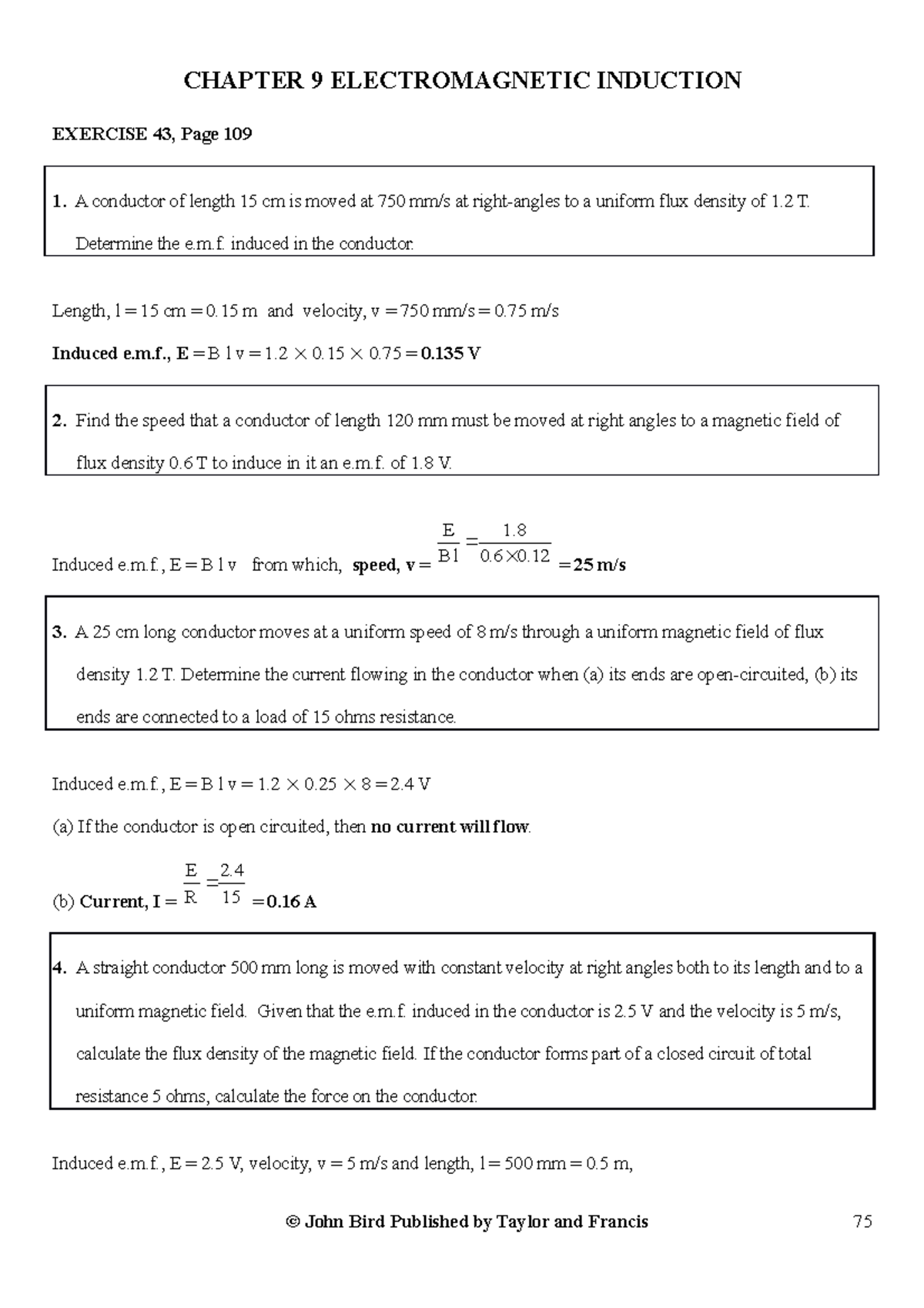 Chapter 9 Exercise material about induction CHAPTER