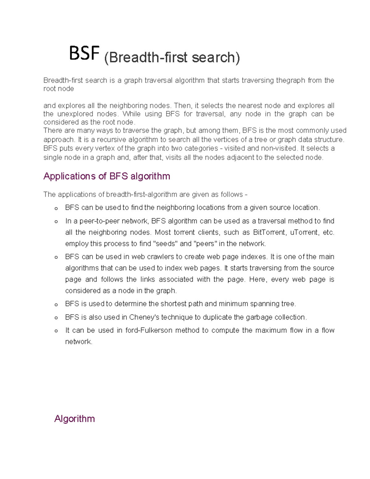 BFS and DFS - Data Structures - BSF (Breadth-first search) Breadth ...