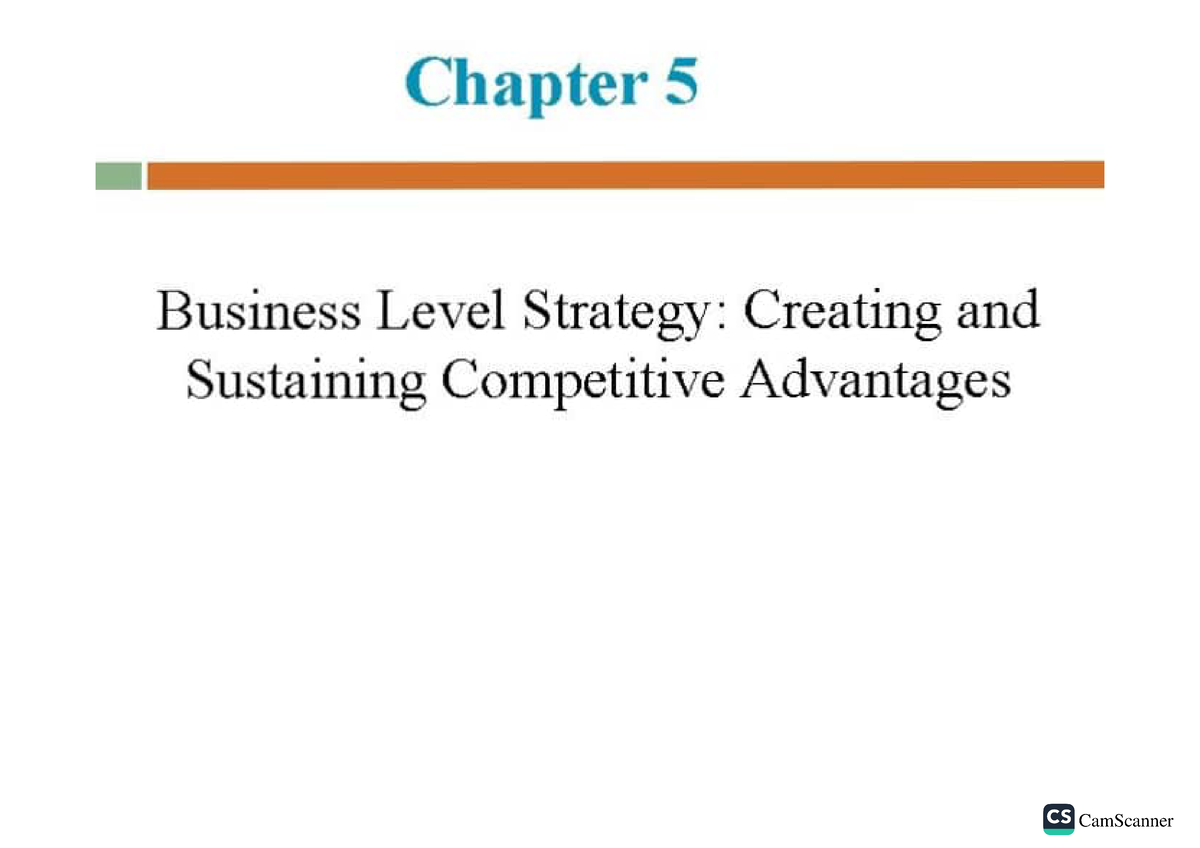 Ch-5 Business Level Strategy - Marketing Management - Studocu