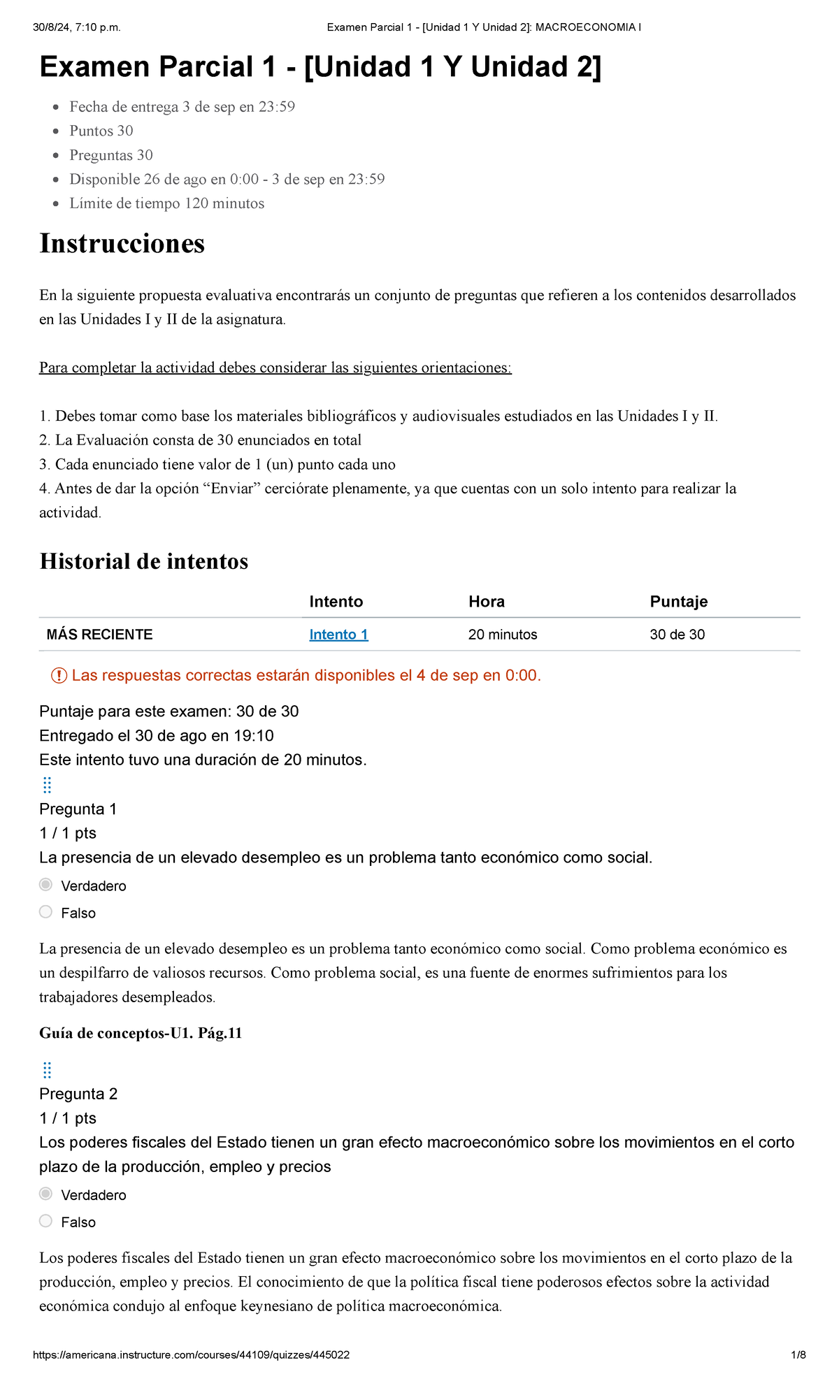 Examen Parcial 1 - [Unidad 1 Y Unidad 2] Macroeconomia I - Examen ...