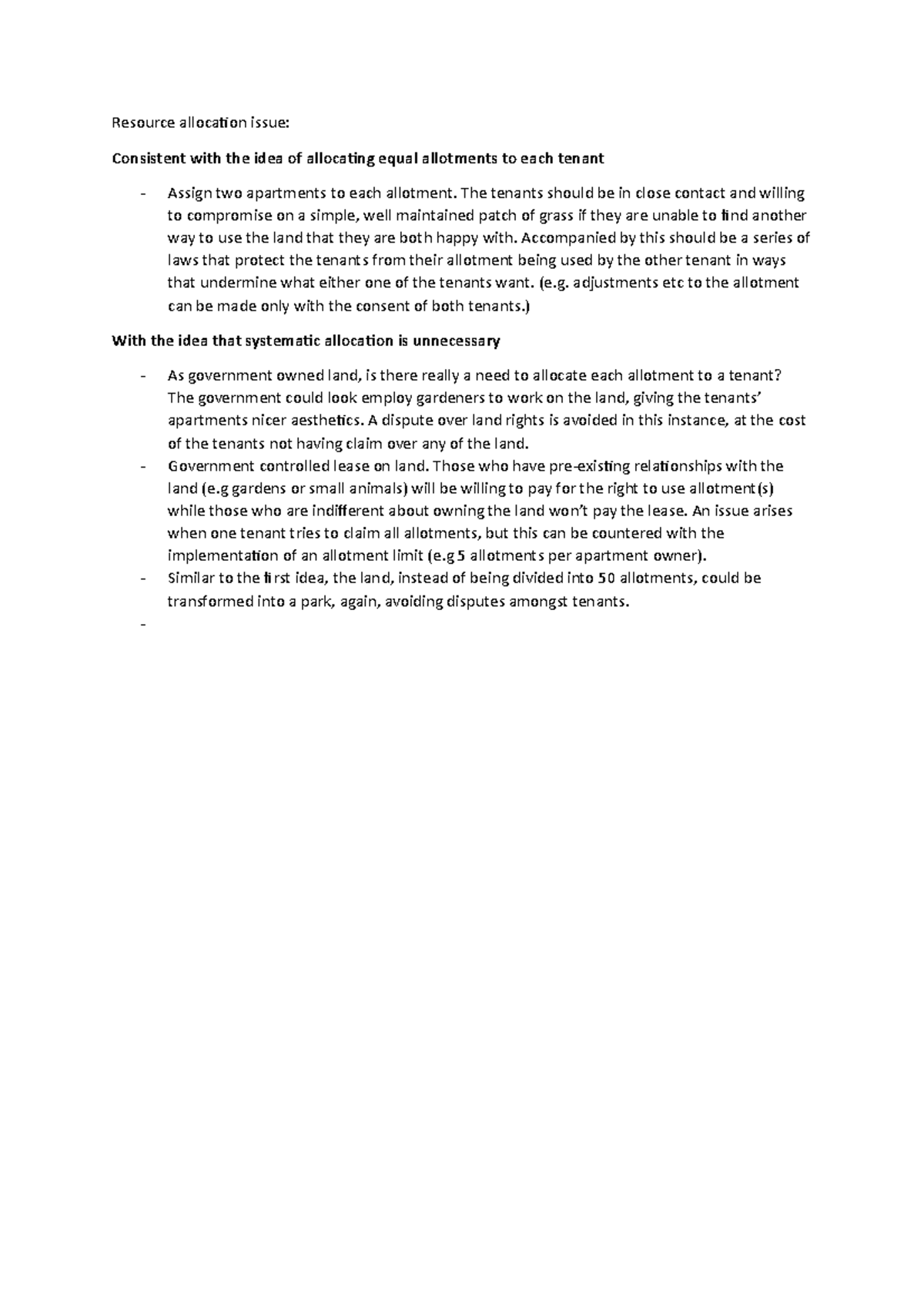 Resource allocation issue - Resource allocation issue: Consistent with ...