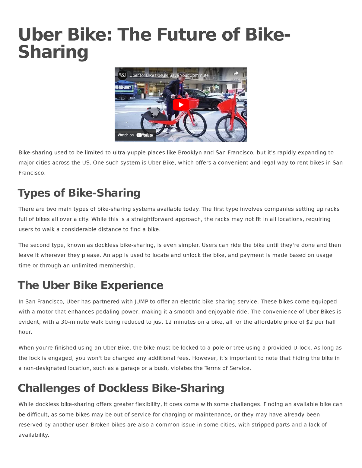 uber bike share