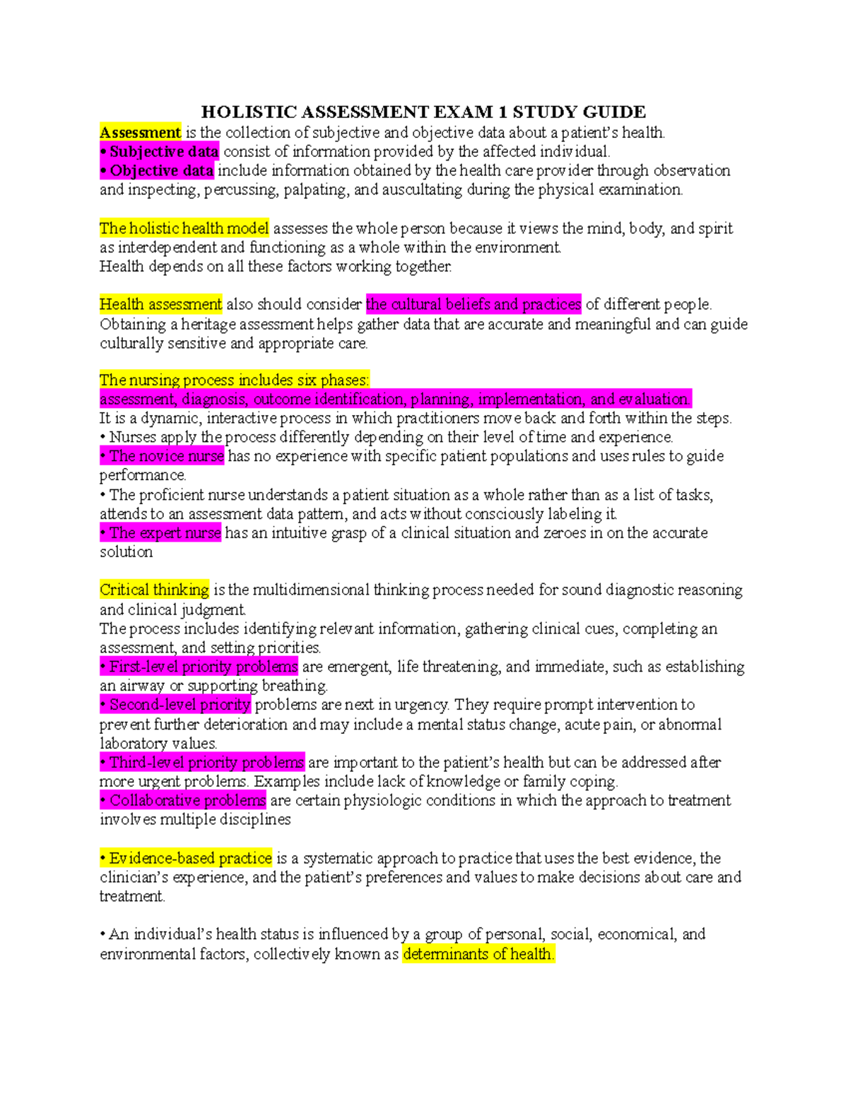 What Is A Holistic Needs Assessment