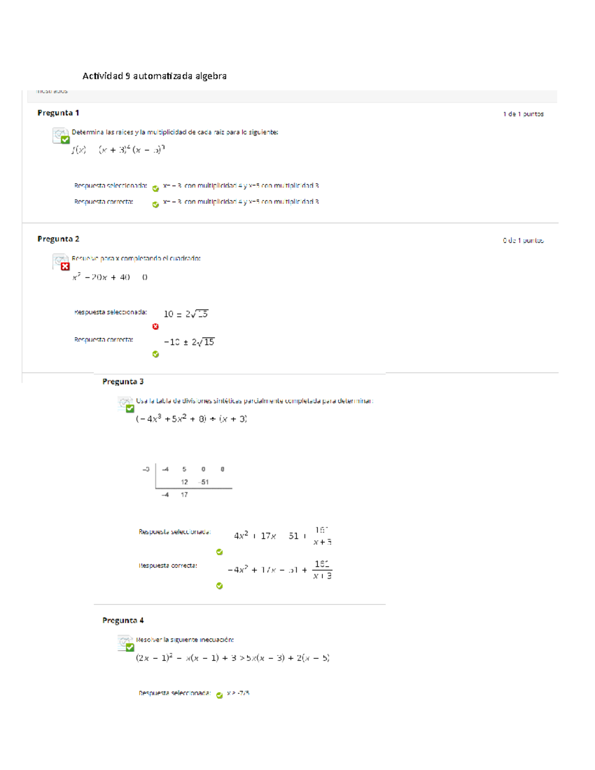 Actividad 9 Automatizada Algebra - Algebra - Actividad 9 Automatizada ...