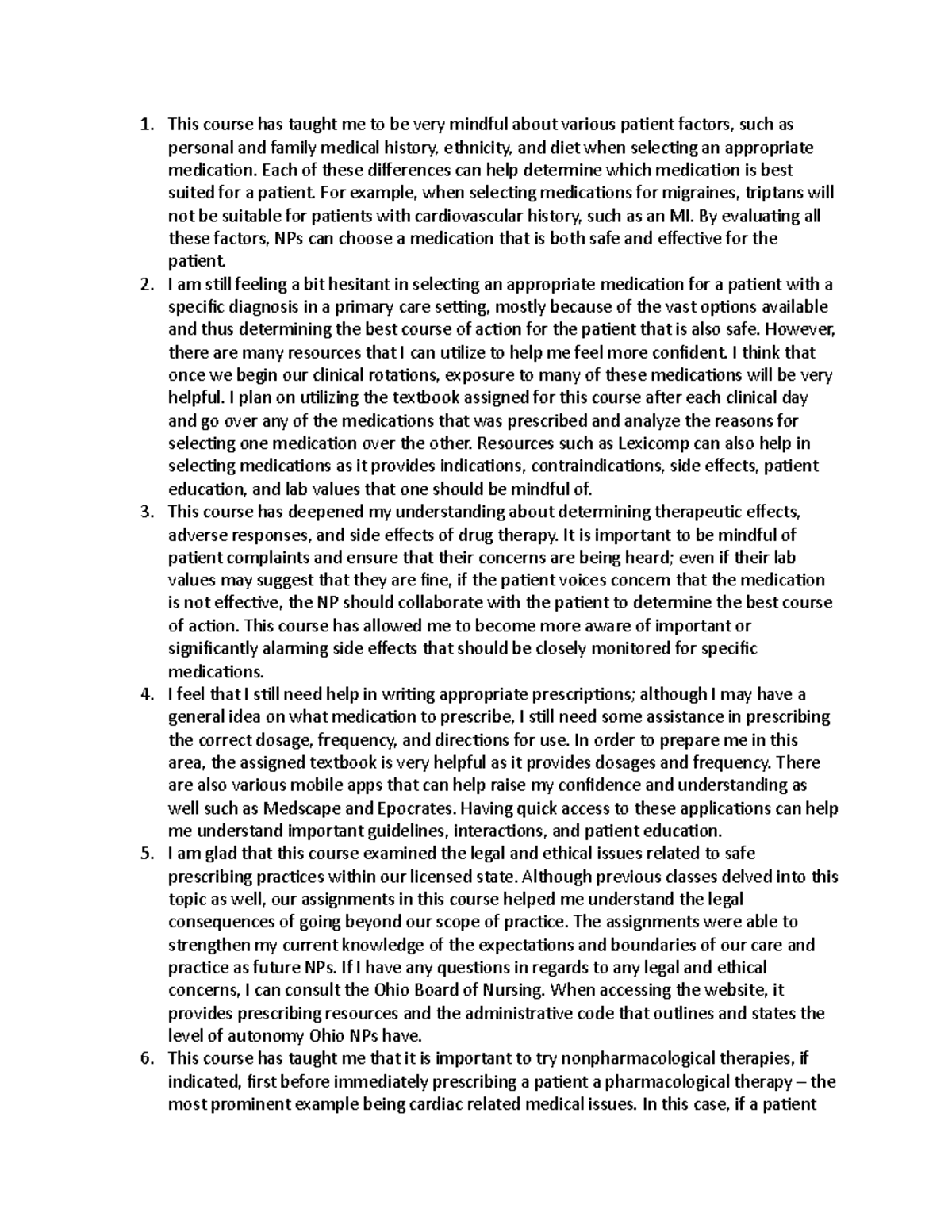 Week 8 - lecture notes - This course has taught me to be very mindful ...