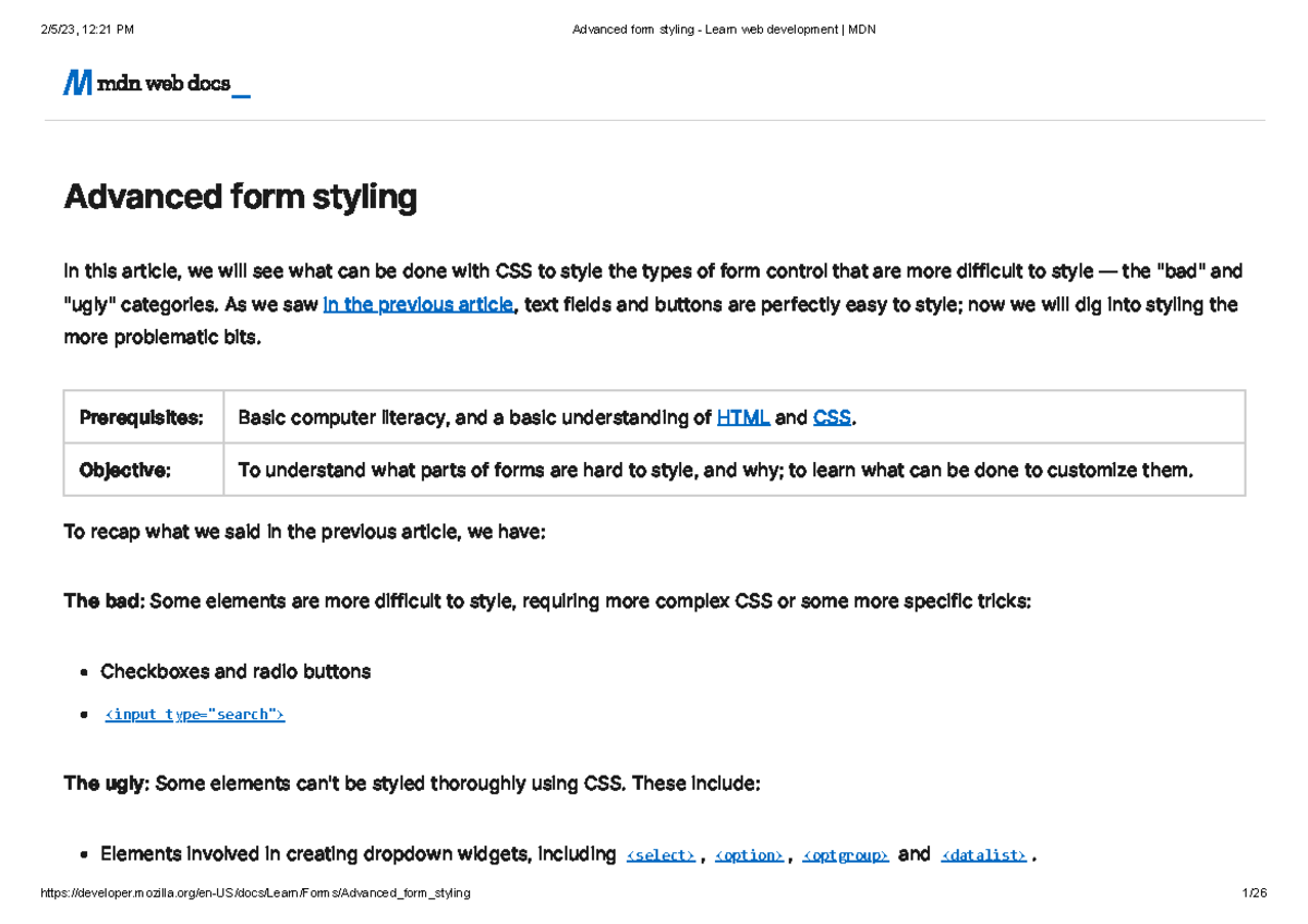 Advanced form styling - Learn web development MDN - Advanced form ...