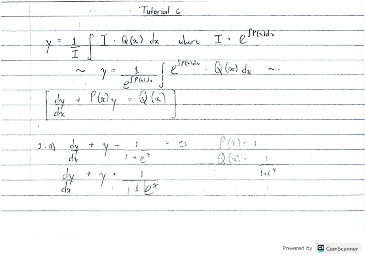 Tutorial 6 141 - Tiled yea fT wk la ter i Nd a ia 7 j 4) e dy (x) (ic ...