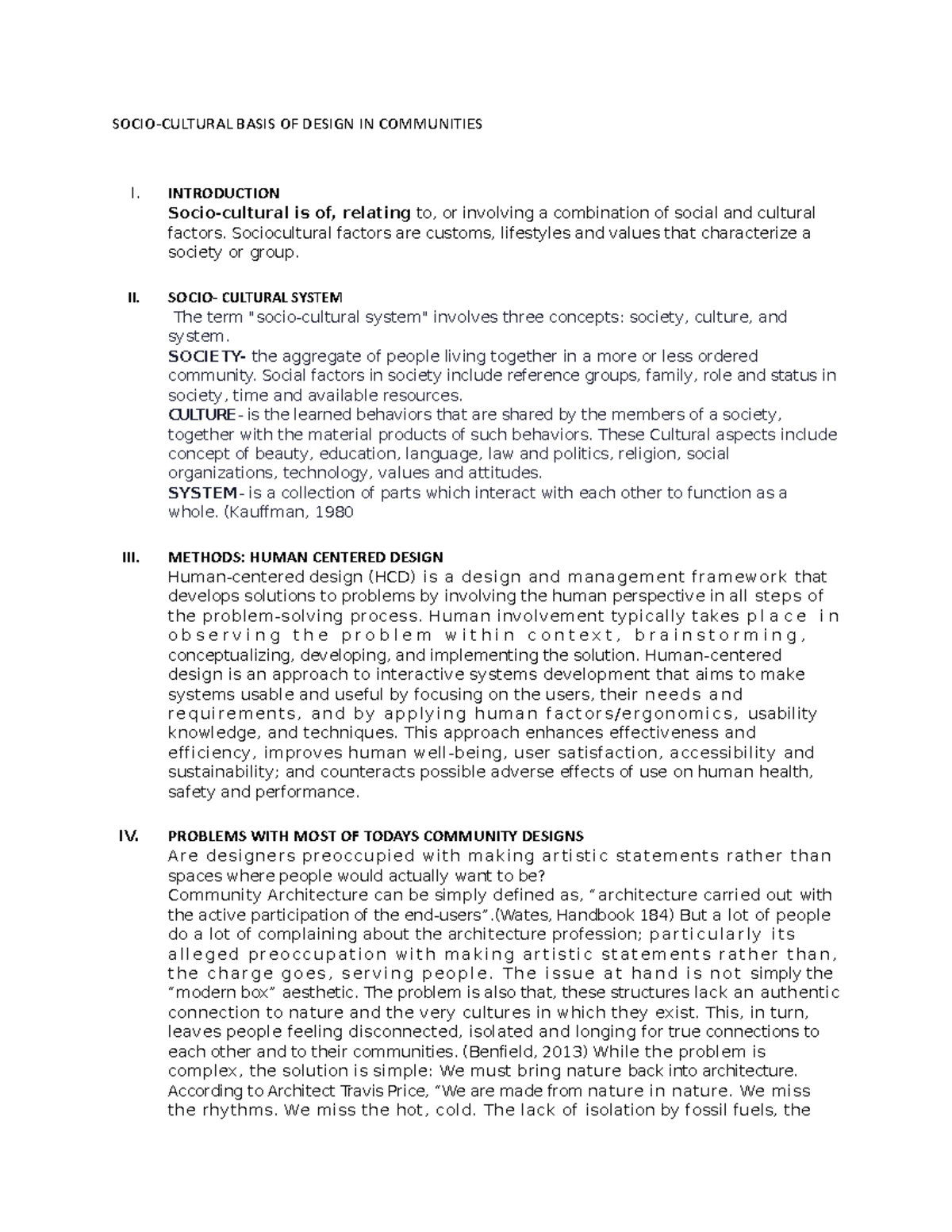 Socio - Planning - SOCIO-CULTURAL BASIS OF DESIGN IN COMMUNITIES I ...