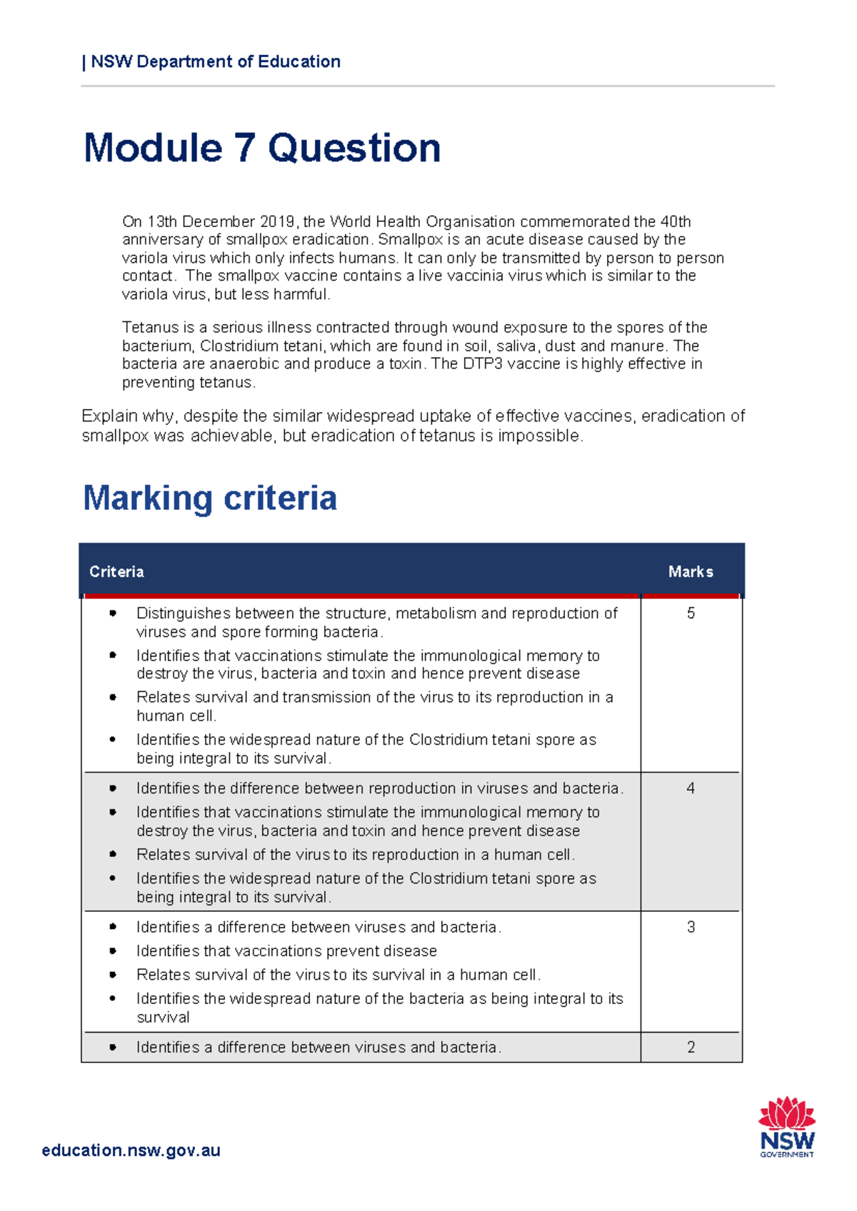 Biology infectious disease module 7 s6 - | NSW Department of Education ...