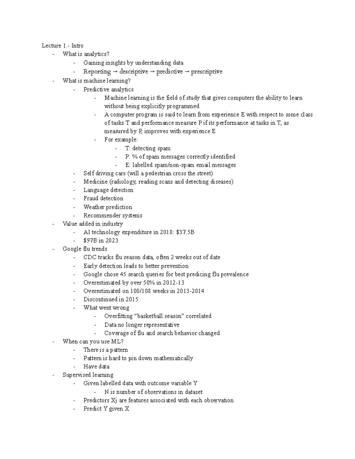 BA476 Midterm Study Guide - Lecture 1 - Intro - What Is Analytics ...