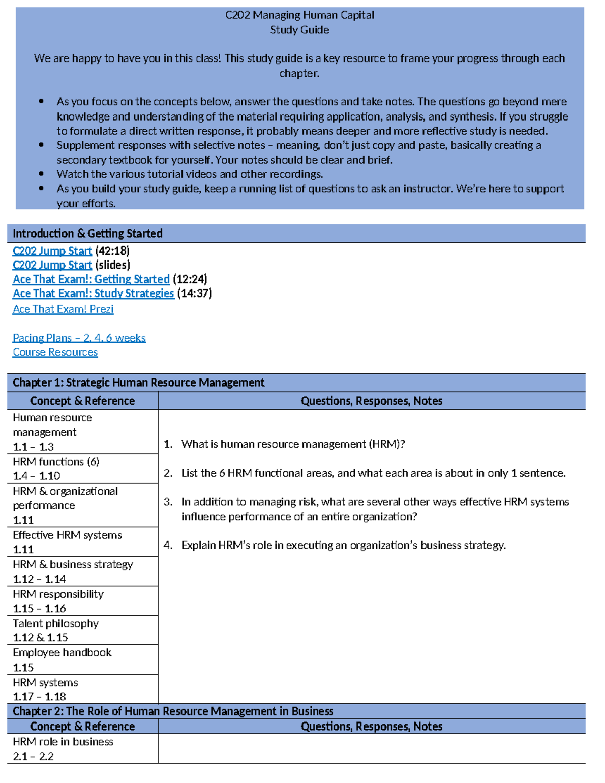Managing Human Capital Study Guide - C202 Managing Human Capital Study ...