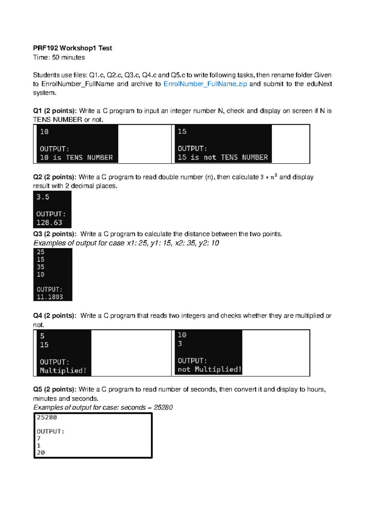 PRF192-Workshop 1 - Q1 (2 Points): Write A C Program To Input An ...