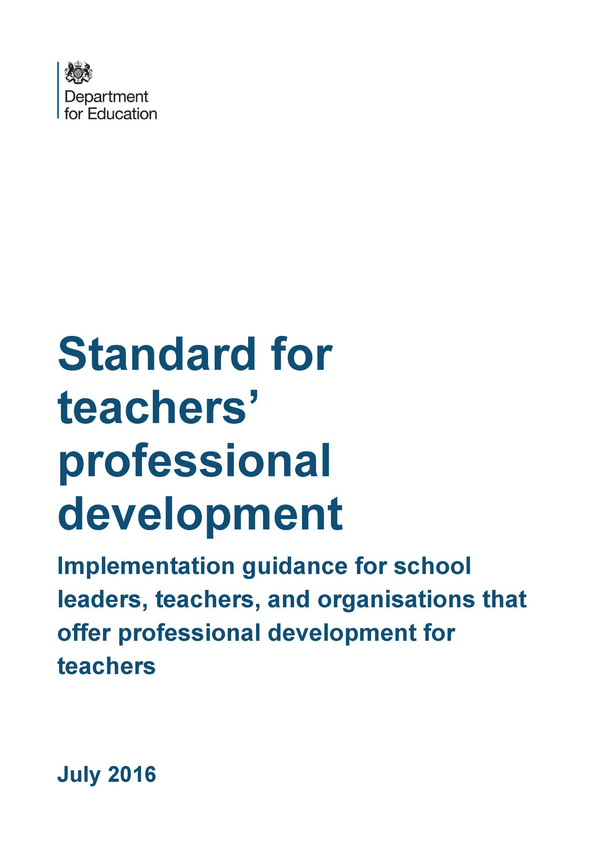 160712 - PD Expert Group Guidance - Standard for teachers’ professional ...