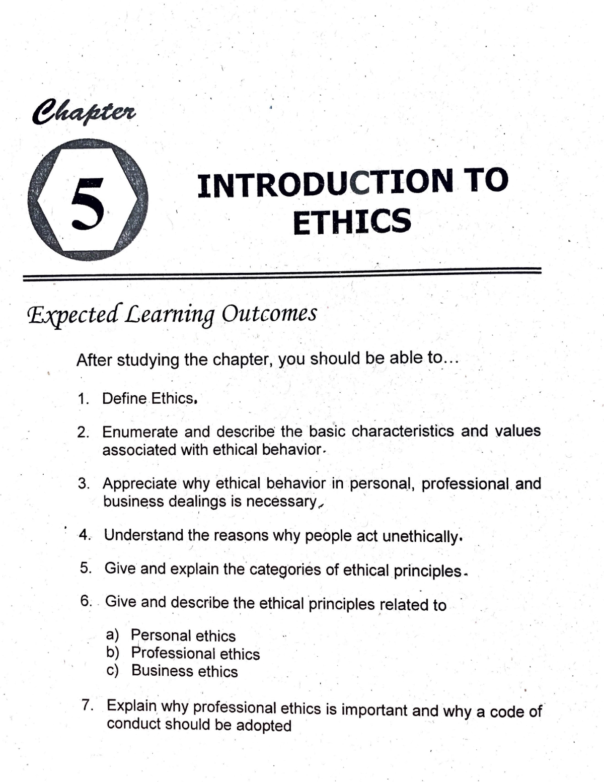 Chapter 5 Introduction To Ethics - I E~ 5. INTRODU CTION .TO ETHICS ...