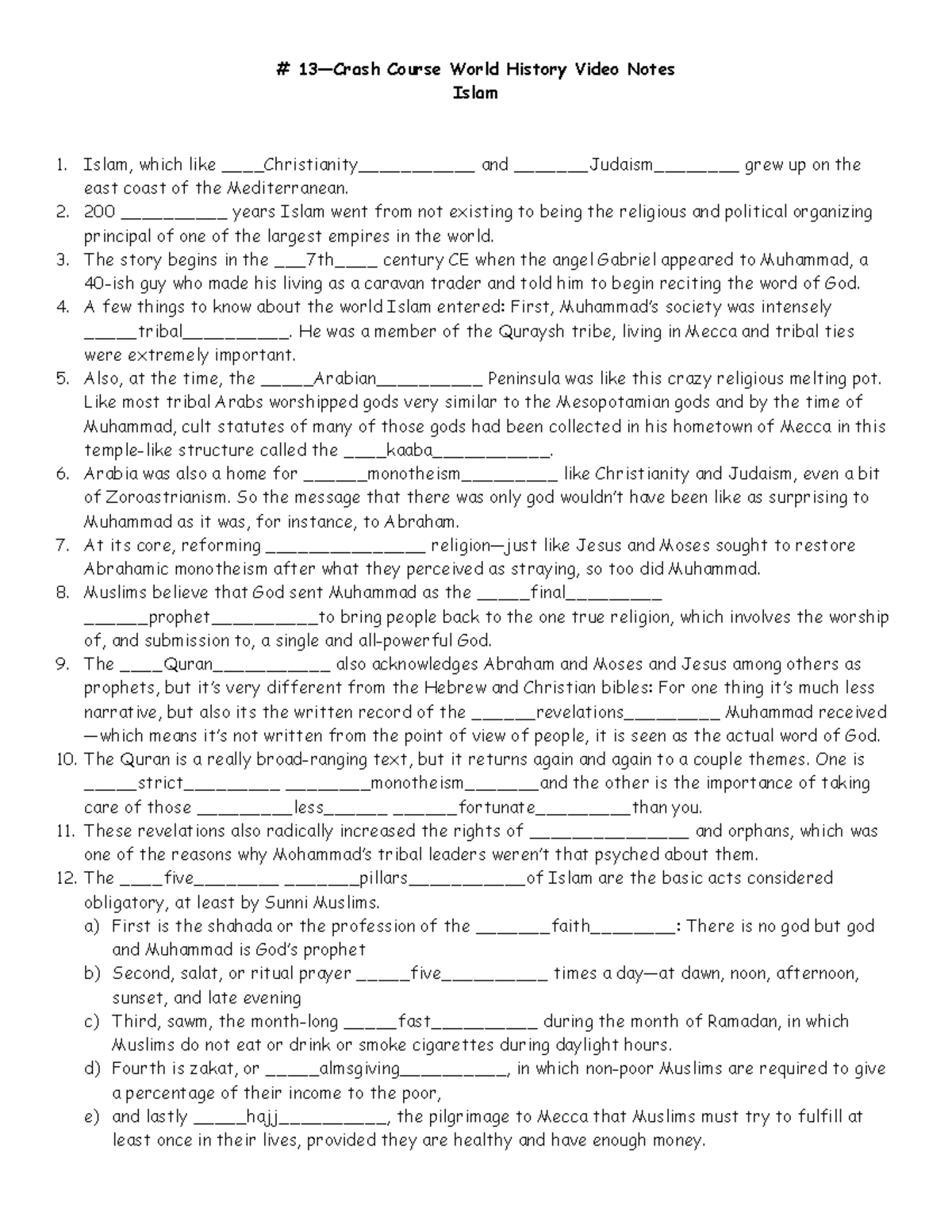 13 Islam w3wwwwwwwwwwwwwwwww 13—Crash Course World History Video
